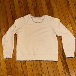 Madewell Cream Stitched Shrunken Sweatshirt